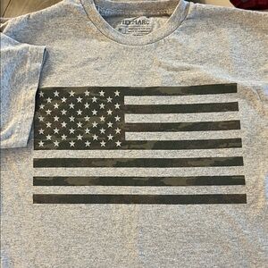 Gray Crewneck Tee with American flag